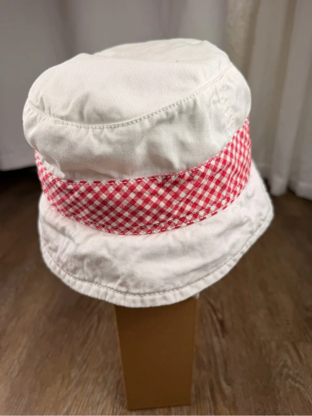 Vintage Coca-Cola Bucket Hat White Red Gingham Embroidered Logo Y2K